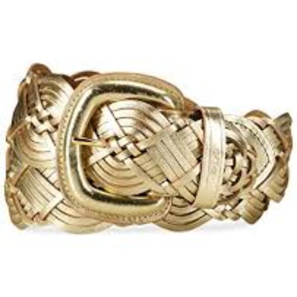 LAUREN Ralph Lauren GOLD Braided Leather Belt - Picture 1 of 6